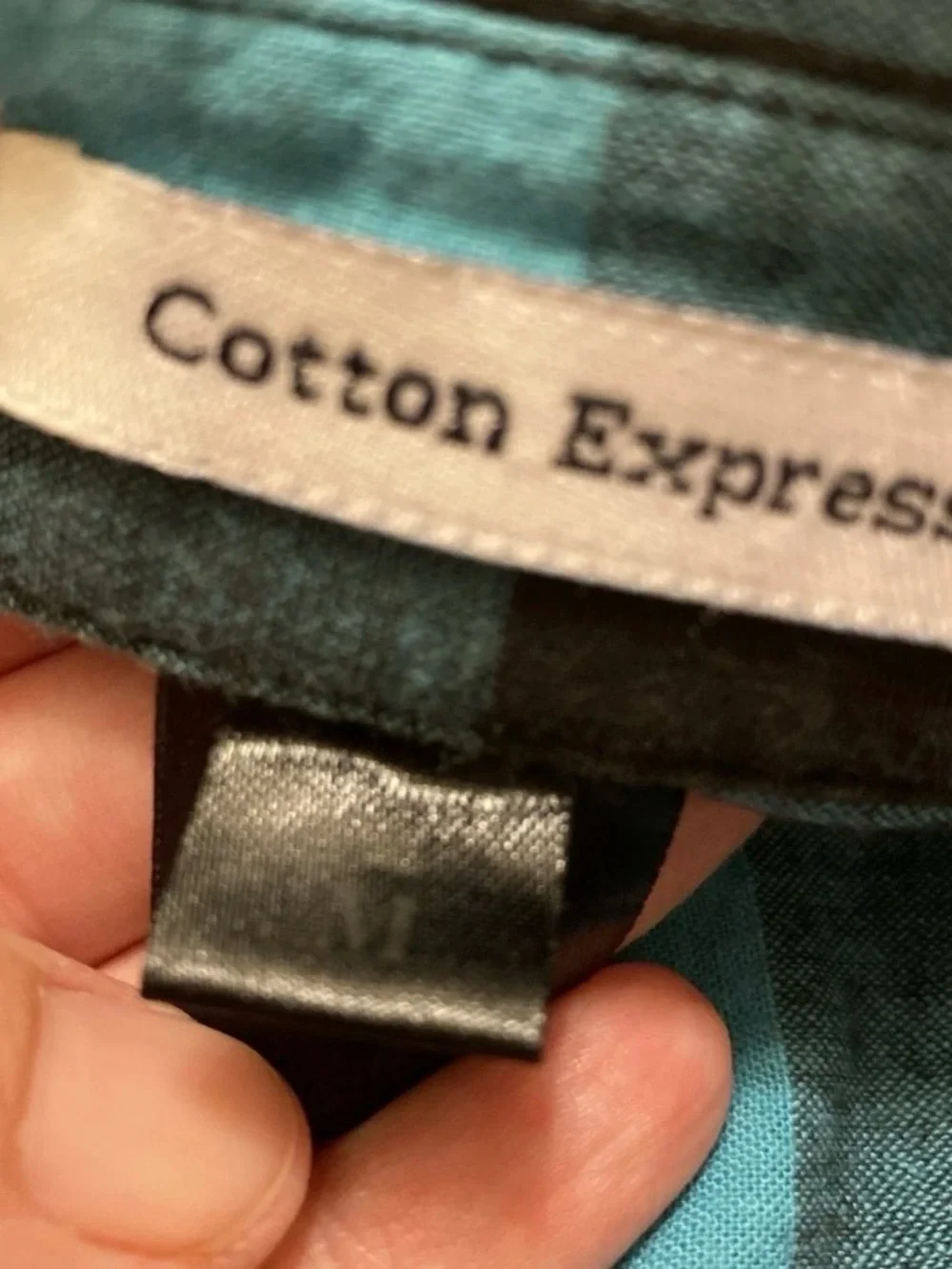 Cotton Express Blue and Black Gingham Dress